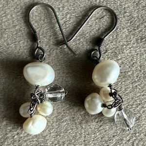 Elegant Pearl and Crystal Drop Earrings